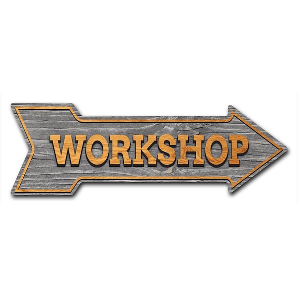 Workshop Arrow Decal Funny Home Decor 24in Wide